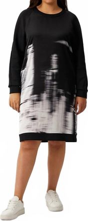 Marina Rinaldi Occitano Sport Jersey Dress In Black/white