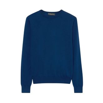 Brooks Brothers Merino Wool Crewneck - female - Brooks Brothers - Round-neck Knitwear - Blue - XS - Knitwear