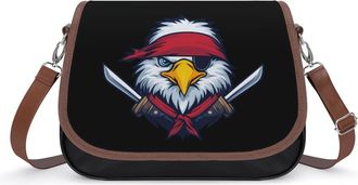 Generic Ea-gles Pirates Crossbody Bags for Women Fashion Leather Shoulder Handbags With Adjustable Strap