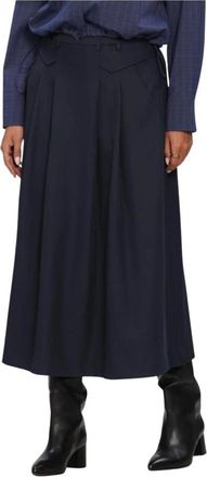 Co'Couture Rokken, Dames, Blauw, XL, Luna CC Pocket Pliss&eacute; Rok