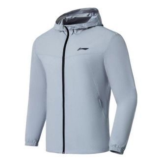 Li-Ning Logo Running Windbreaker Blue Haze AFDS365-3