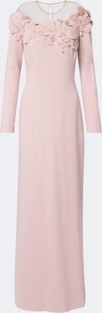 Costarellos Zurina embellished floral-appliqu&eacute; cr&ecirc;pe gown