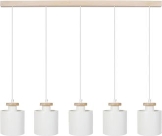 Tosel Ara&ntilde;a grappe grupo cinco madera natural pantalla blanco