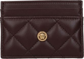 Versace Brown Leather Womens Cardholder