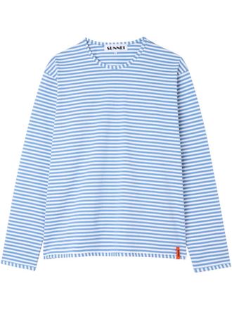 Sunnei Gestreept T-shirt - Blauw