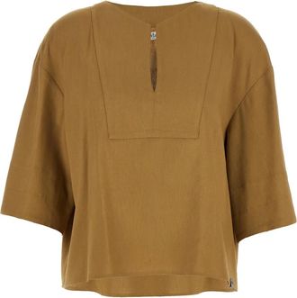 Max Mara Mxpsospiro Blouse - Dames - Blouses - Beige - 2XS - Linnen - Overhemden