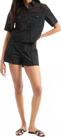 Veronica Beard Fabian Eyelet Short In Black