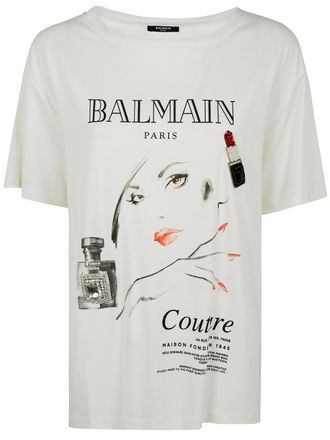 Balmain Balmain Beauty Print Embroidery Patches T-Shirt