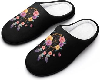 Generic Dream Catcher Butterfly Mens Slippers Comfortable And Non-slip Cotton Slipper Shoe for House
