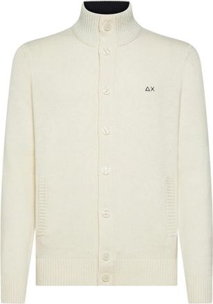 Sun 68 Cardigan Buttons Warm L/S - Heren - Vesten - Wit - 2XL - Wol - Truien & Vesten