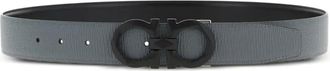 Ferragamo Cintura reversibile in pelle con fibbia Gancini - Grigio