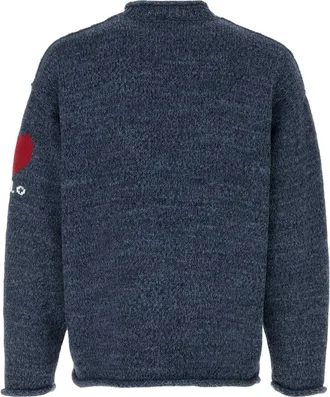 Polo Ralph Lauren Mens American Flag Intarsia Knit Sweater Blue Cotton