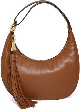 Aim&eacute;e Bloom Bean Bag Leather Moon Bag in Chestnut at Nordstrom