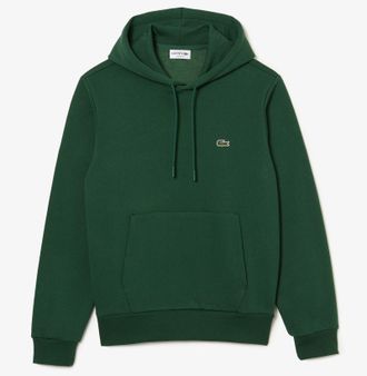 Lacoste Mens Fleece Hoodie Green Cotton - Size Small