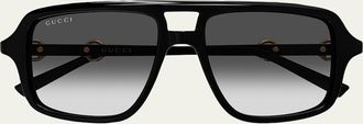 Gucci 55mm Oversized Navigator Sunglasses