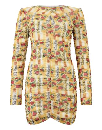 Philipp Plein Wrinkled Tulle Mini Dress Gelato