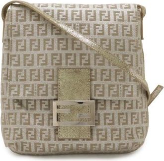Fendi Pre-owned Cross Body Bags, female, Beige, Size: ONE SIZE Pre-owned Canvas Cross Body Bag
