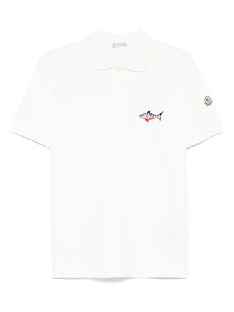 Moncler logo-patch polo shirt - men - Cotton - M - White