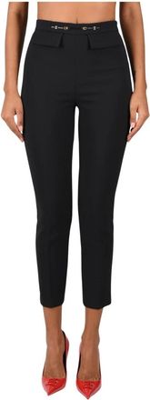 Elisabetta Franchi Pantaloni in cr&ecirc;pe stretch doppio strato - - Trousers - Donna - Nero - M