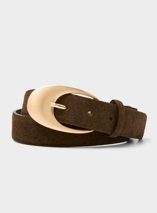 Simons Womens Massive metallic buckle suede belt