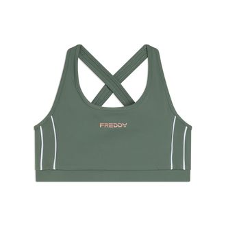 Freddy Top medio supporto in jersey tecnico con spalline incrociate