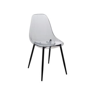 Dmora Silla Agate, Sill&oacute;n Pet, Silla De Comedor Ergon&oacute;mica, Asiento Para Reuniones, 53x46h81 Cm, Ahumado, Con Embalaje Reforzado - Dmora