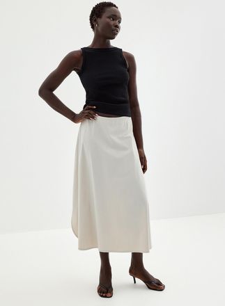 Contemporaine Womens Technical fabric flared maxi skirt