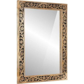 vidaXL Vidaxl - Specchio da Bagno 50x70x2,5 cm Legno Massello di Mango e Vetro