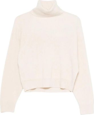 Brunello Cucinelli Geribbelde coltrui - Dames - Coltruien - Wit - XS - Truien & Vesten