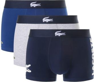 Lacoste 3-Pack Stretch Cotton Trunks in Navy Blue/White at Nordstrom, Size Xx-Large