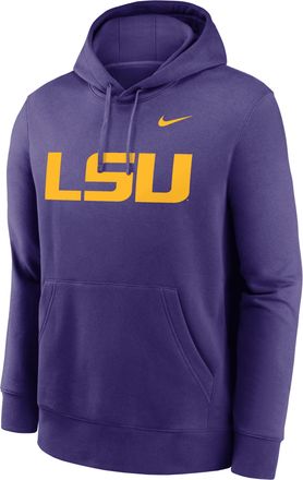 Nike LSU Tigers Primetime Evergreen Club Primary Logo Nike Mens College Pullover Hoodie in Purple | CLEVGFTNKDKPTF-LSU