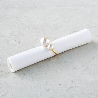 Frontgate Set of 4 Pearl Napkin Rings - Frontgate