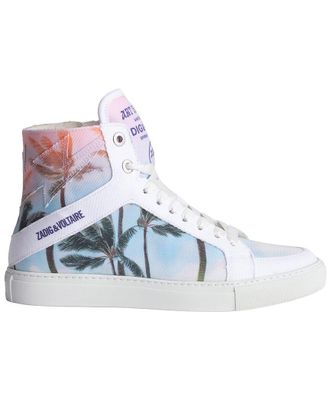 Zadig&Voltaire High Flash Palm Tree Leather Sneaker
