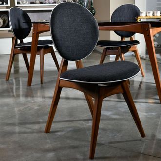 Dmora Silla Central, 2 Sillas, Acolchada, Soporta 150 Kg, Nogal Marr&oacute;n