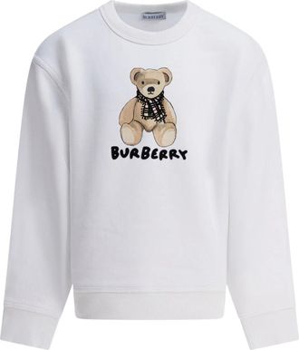 Burberry Kids Sweatshirts, male, White, 4 Y, White Sweatshirt with Teddy Bear Design