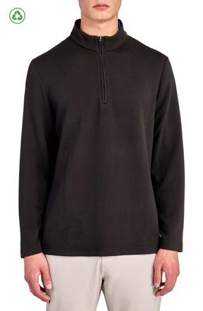 ConStruct Regular Fit Solid Waffle Knit Recycled Performance Quarter Zip in Black at Nordstrom, Size Xx-Large