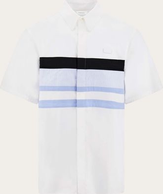 Ferragamo Uomo Camicia con patch di materiali Bianco