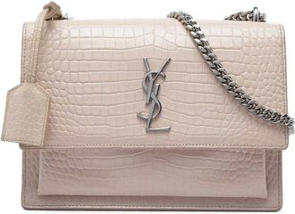 Saint Laurent Pre-owned Saint Laurent Medium Croc Embossed Leather Monogram Sunset Crossbody Ladies DN0IPPAADEAKGK5E