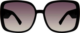 Kurt Geiger 59mm Square Sunglasses in Solid Black/Soft Gold Flash at Nordstrom Rack