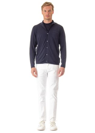 Drumohr Bowling Collar Cotton Cardigan
