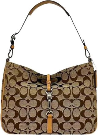 Coach Pre-owned Canvas Shoulder Bag - Dames - Vintage Schoudertas - Beige - ONE Size - Leer - Vintage