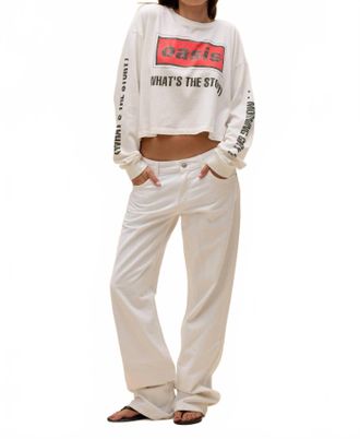 Daydreamer Oasis Morning Glory Meet & Greet Long Sleeve Tee In White