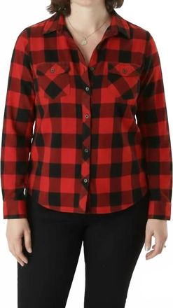 Eddie Bauer Stines Favorite Flannel Shirt In Red Black Plaid