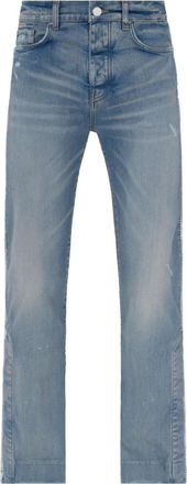 Amiri crystal-embellished flared jeans - men - Cotton/Elastomultiester/Spandex/Elastane - 28 - Blue