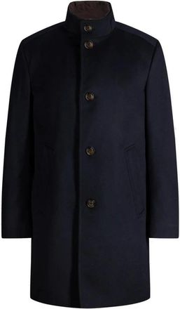 Joop Maico Jas - Heren - Mantel - Blauw - L - Wol - Jassen
