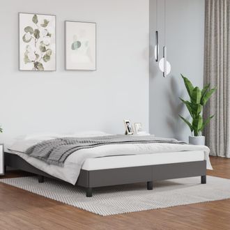 vidaXL Estructura De Cama Sin Colch&oacute;n Cuero Sint&eacute;tico Gris 140x200 Cm Vidaxl