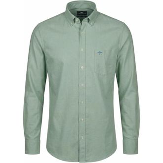 Fynch-Hatton Klassiek Oxford Overhemd met Lange Mouwen - Heren - Overhemden - Groen - Maat: XL
