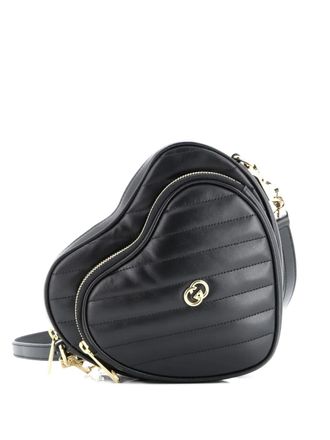 Gucci Interlocking G Heart Diagonal Quilted Leather Mini shoulder bag - Black