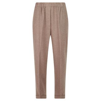 PESERICO Chinos van puur katoengabardine - Dames - Broeken - Beige - Maat: M Katoen