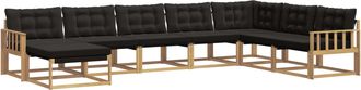 vidaXL Conjunto De Sof&aacute;s De Exterior 8 Uds. Blanco Y Negro Vidaxl